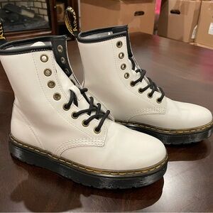 Brand new pair of white leather Dr. Martens boots (size 5 women’s)